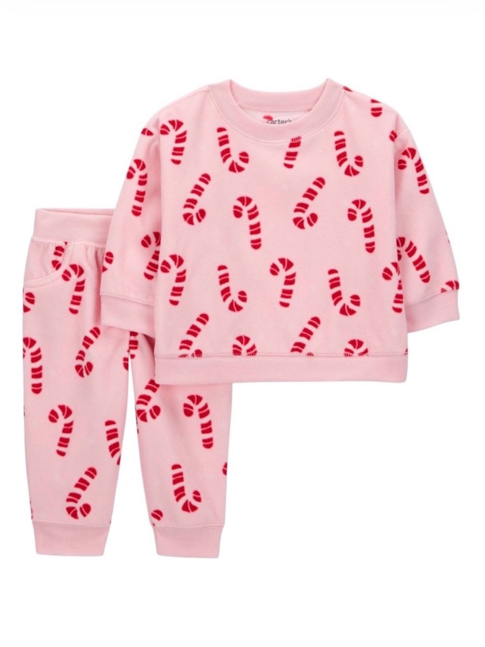 045M Just One You by Carters Candy Cane Sweat Suit - Size: 3 Months